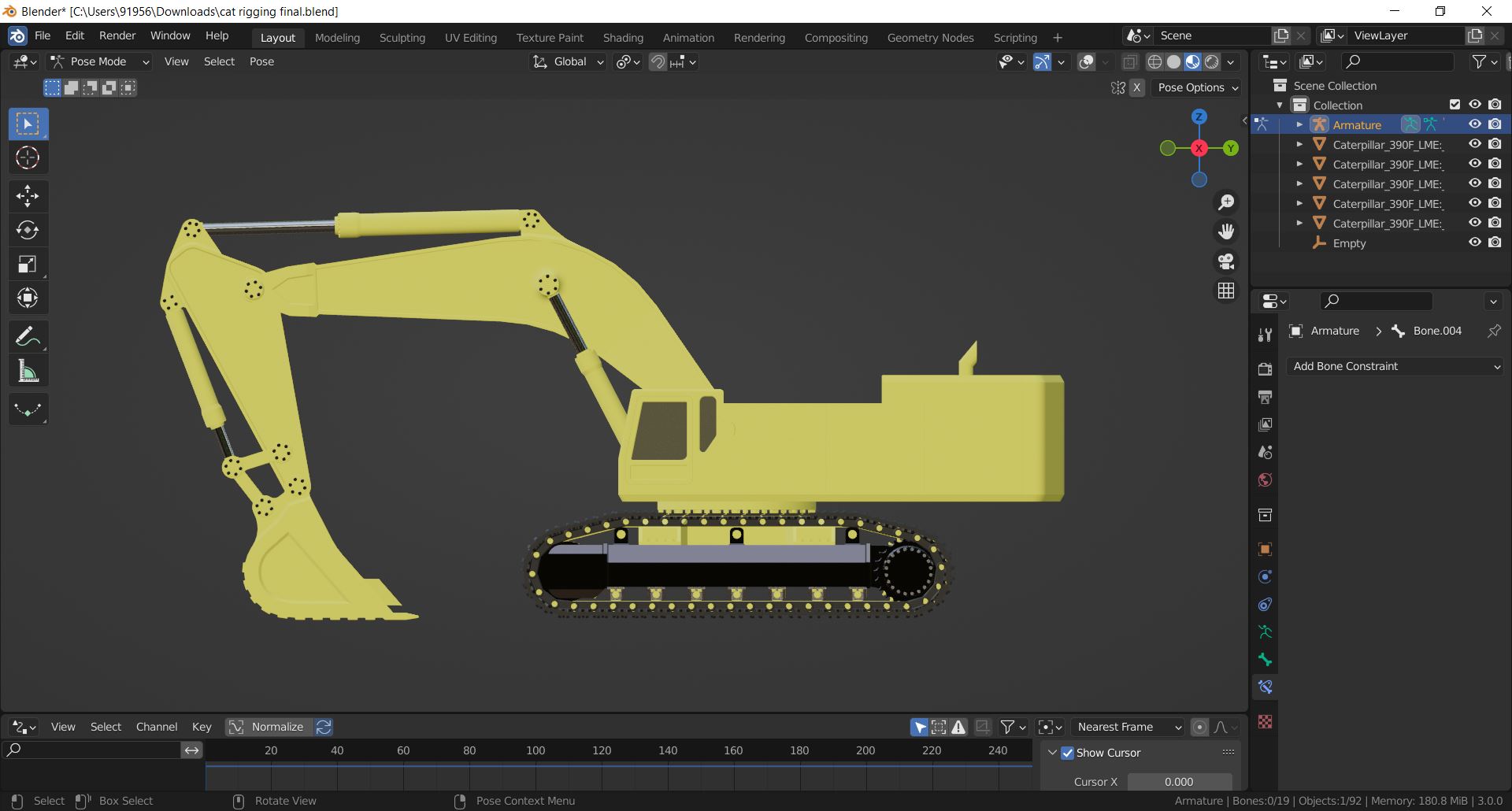 Read more about the article Free 3d Excavator Rigged  Blender model