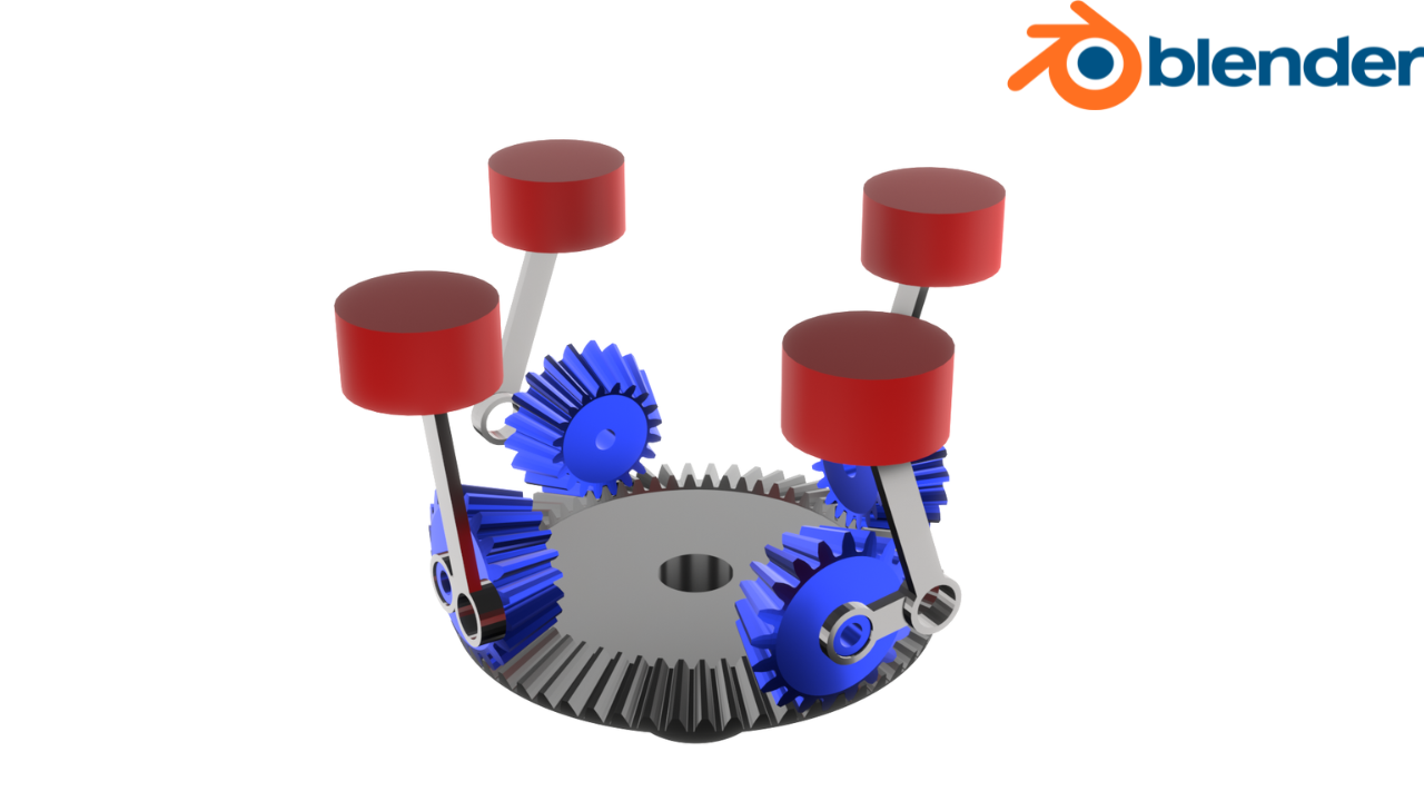 You are currently viewing Axial Engine Gear Crank Mechanism in Blender