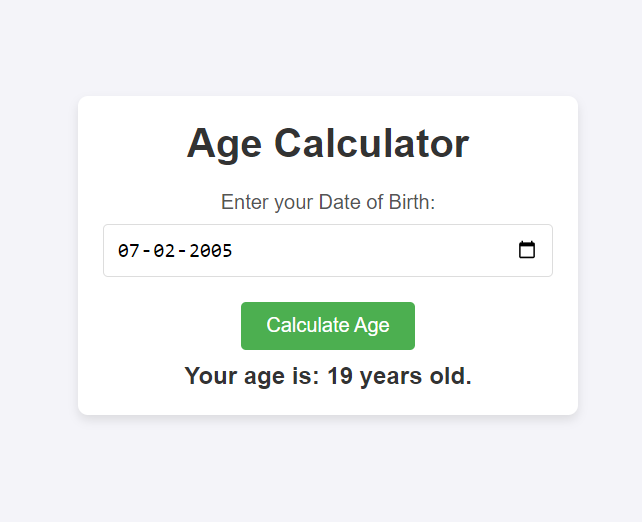 You are currently viewing Age Calculator App in HTML, CSS , Javascript