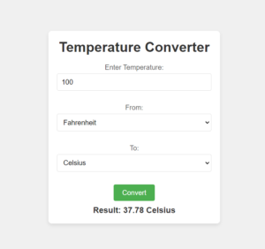 Read more about the article Temperature Converter App using HTML , CSS and Javascript