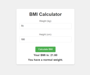 Read more about the article How to Create a BMI Calculator Using HTML, CSS, and JavaScript